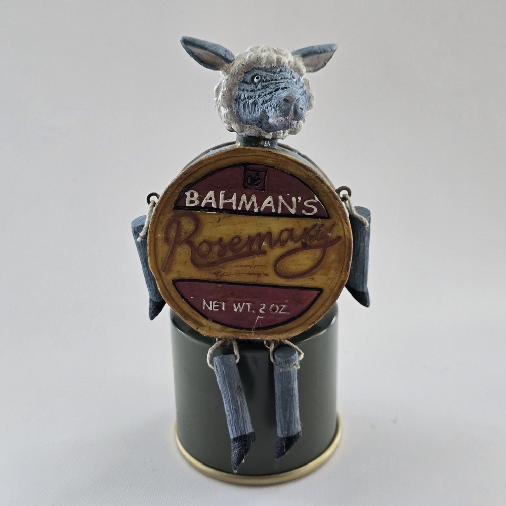 2004 WMG Sheep Kitchen Shelf Sitter Bahman’s Rosemary Spice Tin Figurine